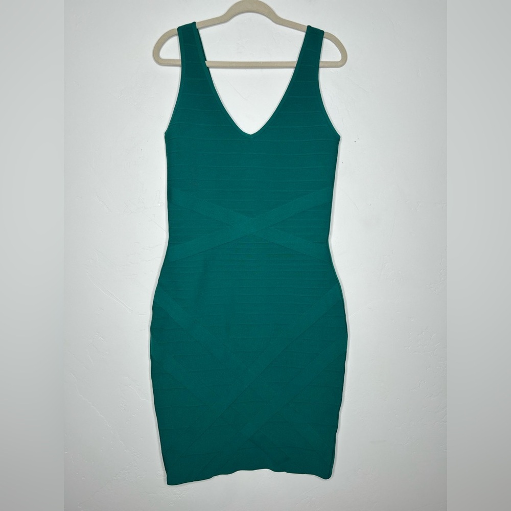 Dress the Population Teal Sleeveless Bandage Dress Bodycon Size Large